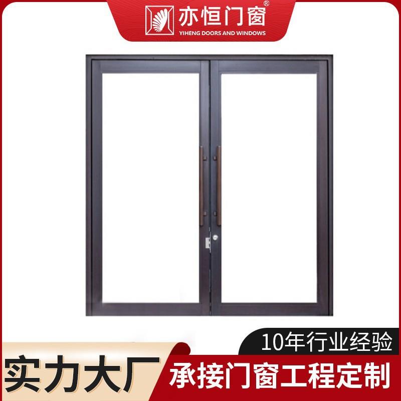跨境铝合金断桥平开门 豪华地弹簧玻璃门 咖啡厅酒店商铺入户大门