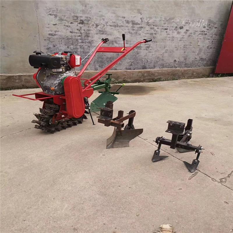 柴油手扶式开沟犁地机 汽油动力链轨式微耕机 茶园单履带趟地机