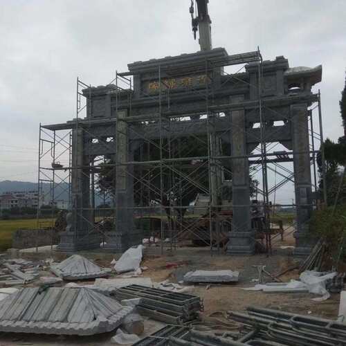 厂家石雕三门牌楼牌坊景区广场宗祠入门牌坊村庄路口牌楼