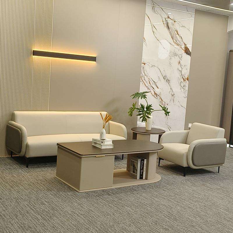 办公沙发茶几组合简约现代多人位套装会客休闲接待休息区商务沙发