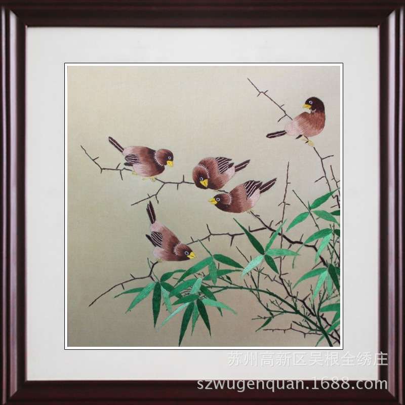 苏绣成品挂画客厅书房走廊装饰画苏州工艺品手工刺绣动物图图片