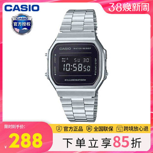电子表A168WEM casio卡西欧手表男小银表2025新款 小方块学生女款