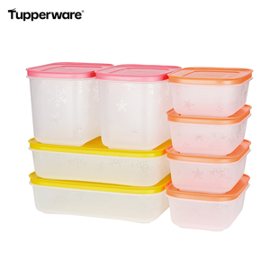 特百惠新冷冻雪影保鲜8件套食品级pp家用冰箱保鲜水果收纳密封盒