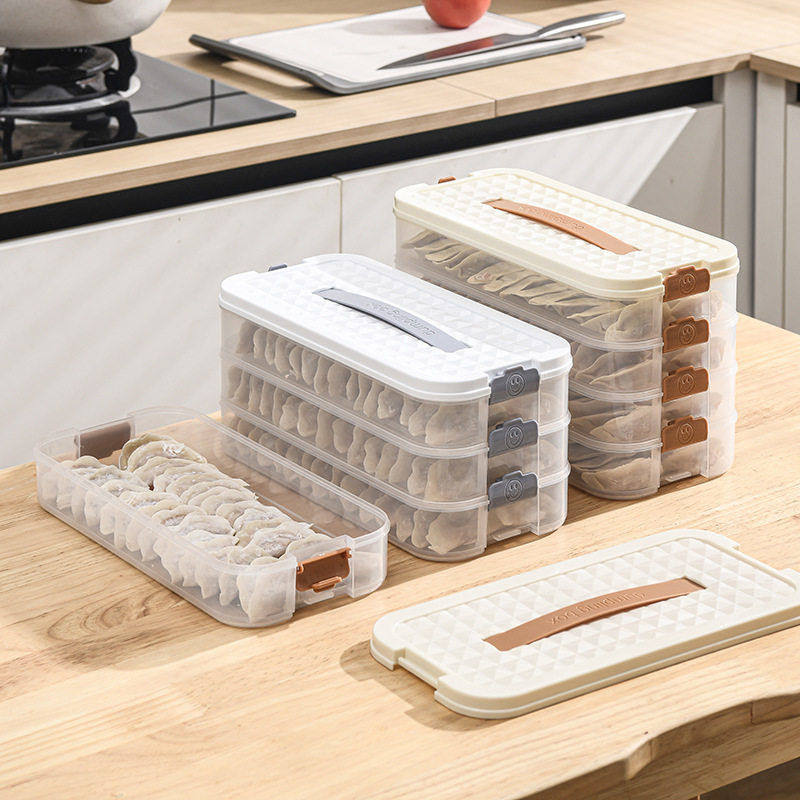 夹缝饺子收纳盒冰箱保鲜盒食品级多层手提新款馄饨盒速冻冷冻专用,收纳整理,食物收纳盒,淘宝优惠券,粉丝福利购,淘宝优惠卷
