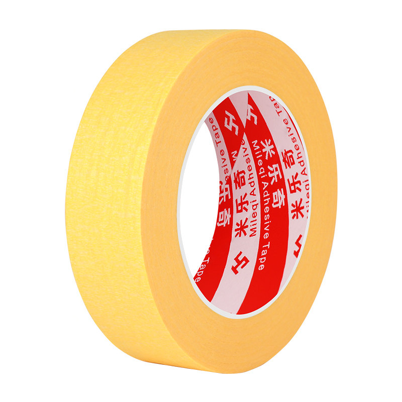 黄色美纹纸胶带家具设备喷漆烤漆保护纸汽车美容用墙面硅藻D泥喷