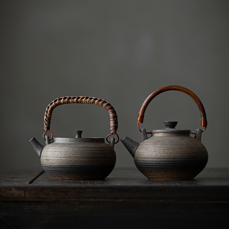 手工陶壶烧水壶j电陶炉炭炉明火煮茶器陶瓷养生壶提梁壶