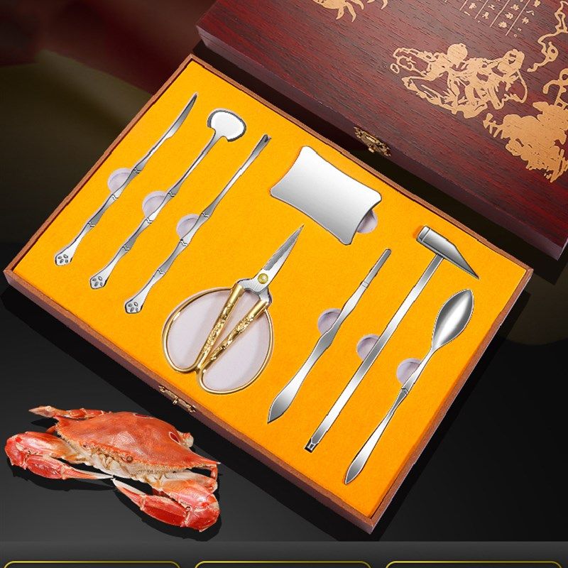 德国精工吃螃蟹工具蟹八r件家用吃螃蟹工具套装专用剥拆大闸蟹神,餐饮具,蟹八件,淘宝优惠券,粉丝福利购,淘宝优惠卷