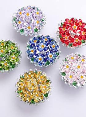 创意彩色水晶花盆摆件可旋转家居B立体装饰品工艺品精美生日小厂