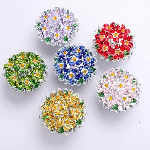 创意彩色水晶花盆摆件可旋转家居B立体装饰品工艺品精美生日小厂