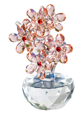 特价新品水晶g梅花摆件 办公室家居客厅玄关橱窗装饰花花艺摆件