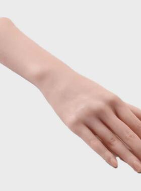 天玉铂金硅胶手模型m道具仿真人假手模特玉镯直播展示美甲练习拍