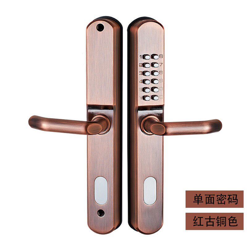 双面机械密码锁庭院门大门锁铁艺门户外防水门锁不用电花园双开门