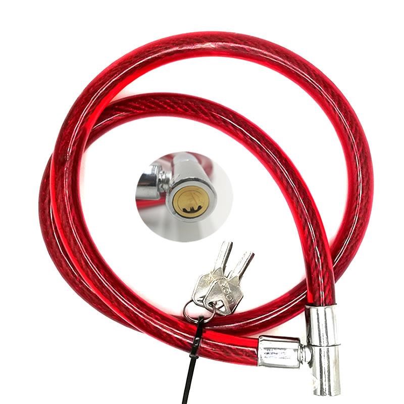 环形锁自行车锁钢丝锁细绳加粗钢缆单车小玻璃门锁链条软锁大门