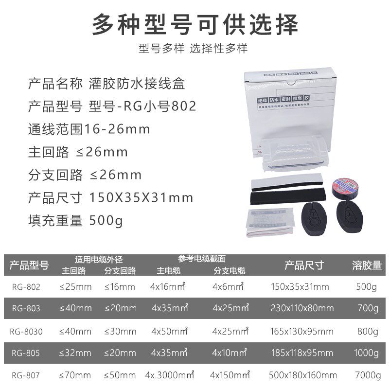 防水灌胶市接线盒户外电线中间接头IP68分线电缆线密封保护盒尼龙