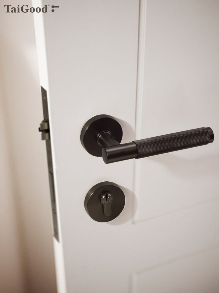 世联太豪黄铜滚花网格中世纪把w手室内门锁现代覆古家居木门锁192