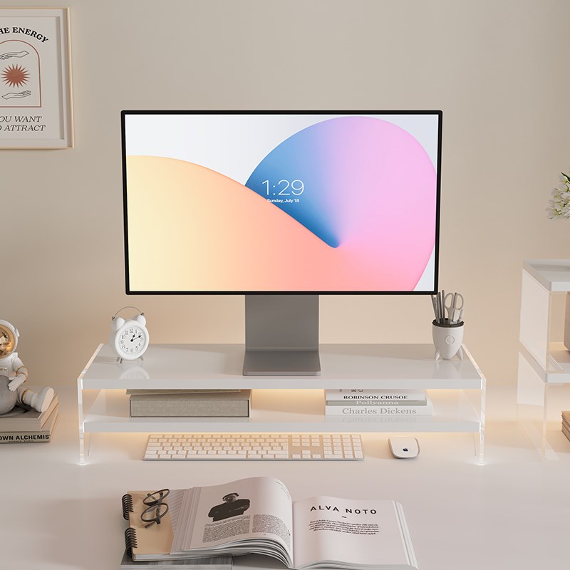 亚克力电脑悬浮增高架办公桌面置物架显示器N垫高支架笔记本收纳