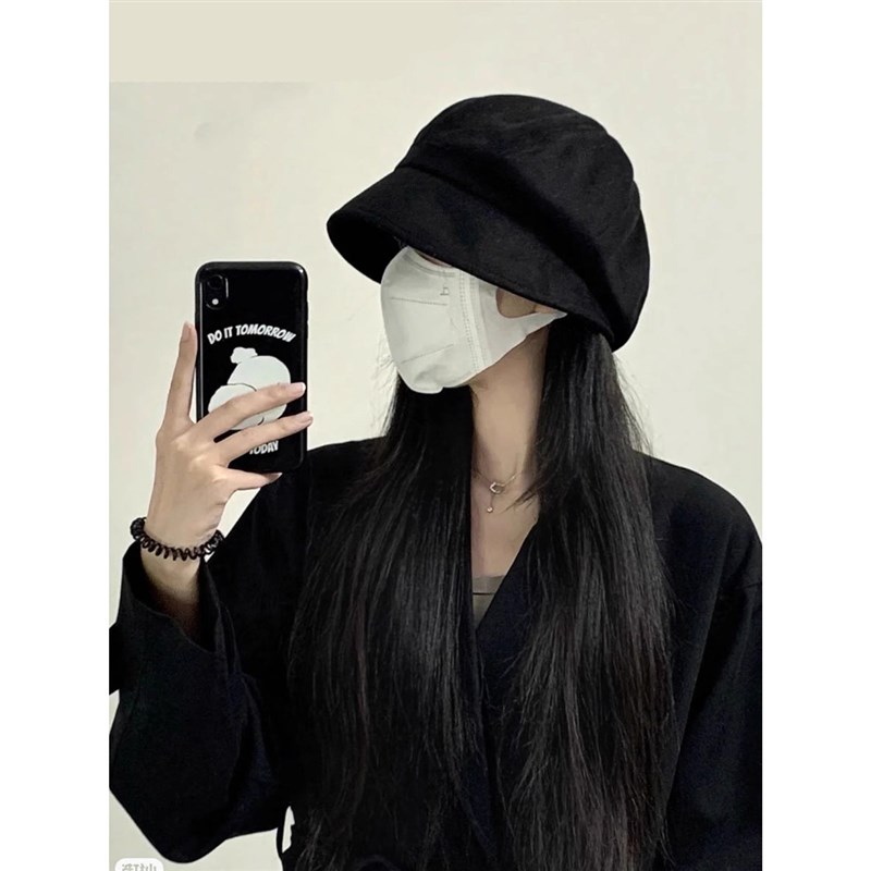 香港大头围帽子女春秋季x渔夫帽时尚堆堆帽贝雷帽三合一八角帽