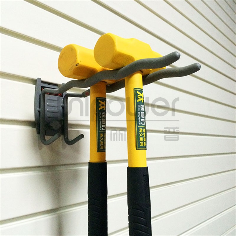 优丽普超市货架展示槽板配件收纳C墙面透明塑料金属喷塑灰挂钩挂