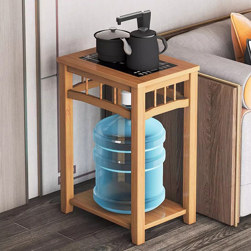 茶桌家用a小茶台边柜侧柜实木泡茶吧茶几烧水壶一体茶水柜子水桶