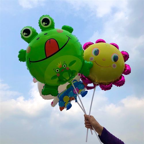 网红卡通动物青蛙气球手持棒儿童无毒充气玩具店铺生日装饰摆摊