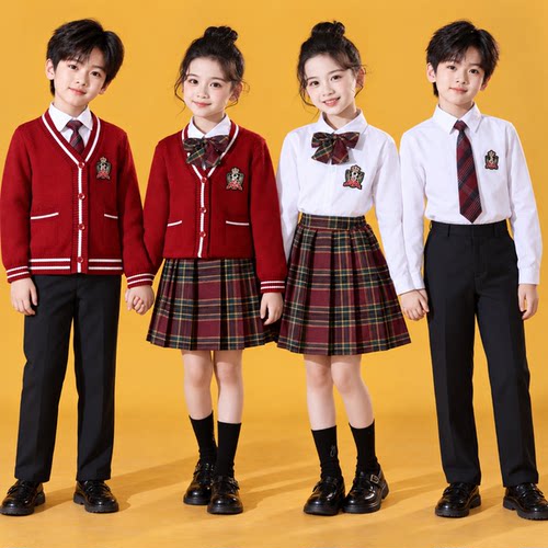 元旦儿童合唱演出服中小学生诗歌朗诵比赛校服班服毛衣英伦风套装