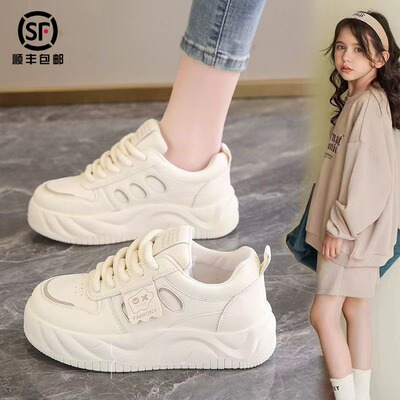 女童春秋新款中大童厚底休闲板鞋