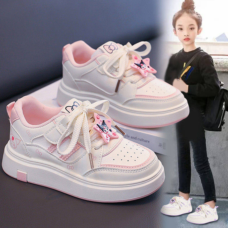 真皮女童运动鞋2026春秋新款儿童透气软底卡通小白鞋防滑休闲板鞋