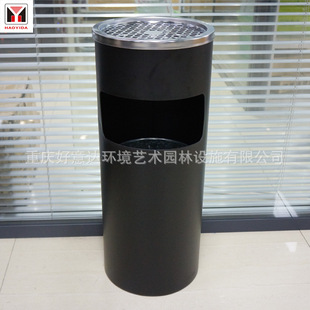 好意达酒店大堂垃圾桶宾馆电梯口带烟灰缸果皮箱立式不锈钢垃圾桶