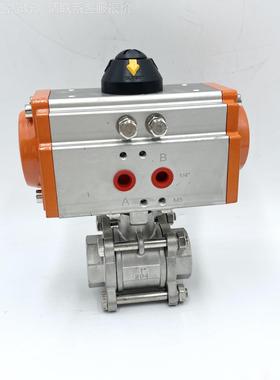 气动球丝扣不锈DN1耐高温三5片式3阀04执行钢器Q69561F-61P 切断