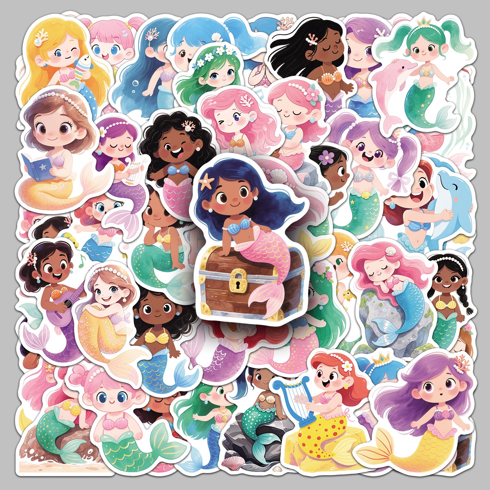 童话美人鱼吉他贴纸可爱公主装饰