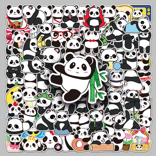 100张原创熊猫panda可爱卡通贴纸