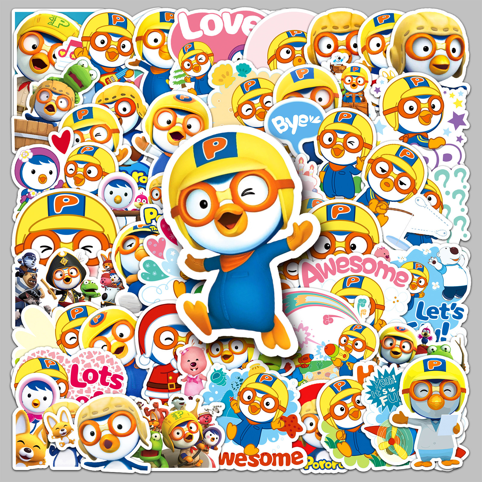 100张Pororo贴纸小企鹅可爱卡通动画创意涂鸦防水装饰手机壳
