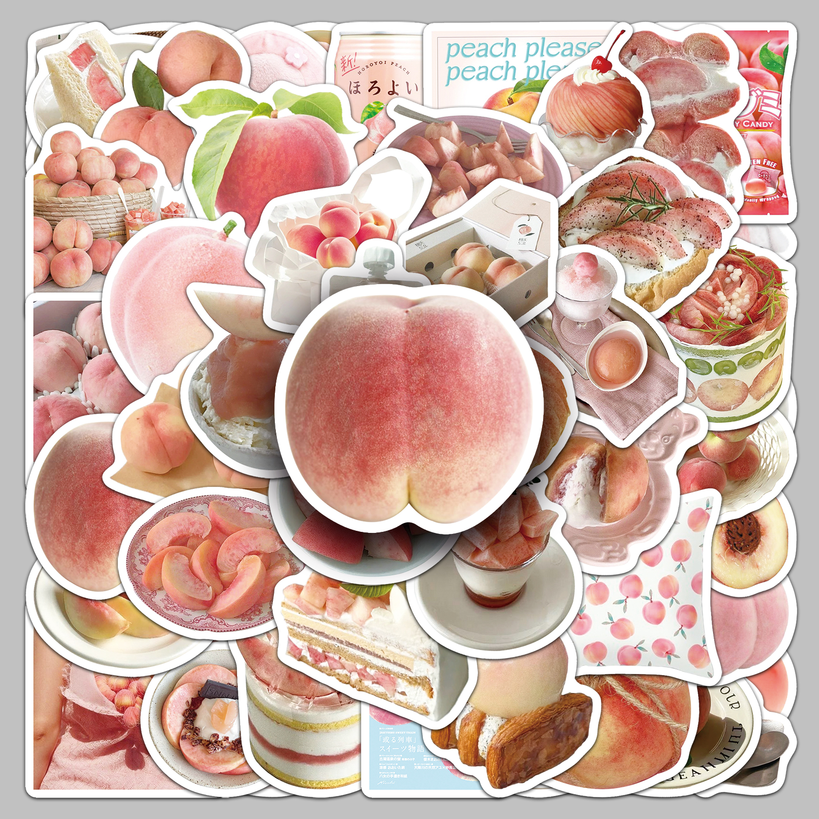 水蜜桃子ins风贴纸可爱水果涂鸦