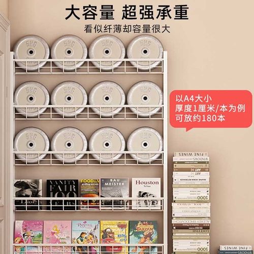 【直播推荐】儿童简m易极窄夹缝墙上壁挂家用收纳柜门后置物架铁