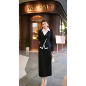 套装 XYD71847 设计感翻领大码 女装 XYD71349黑白撞色假两件大码