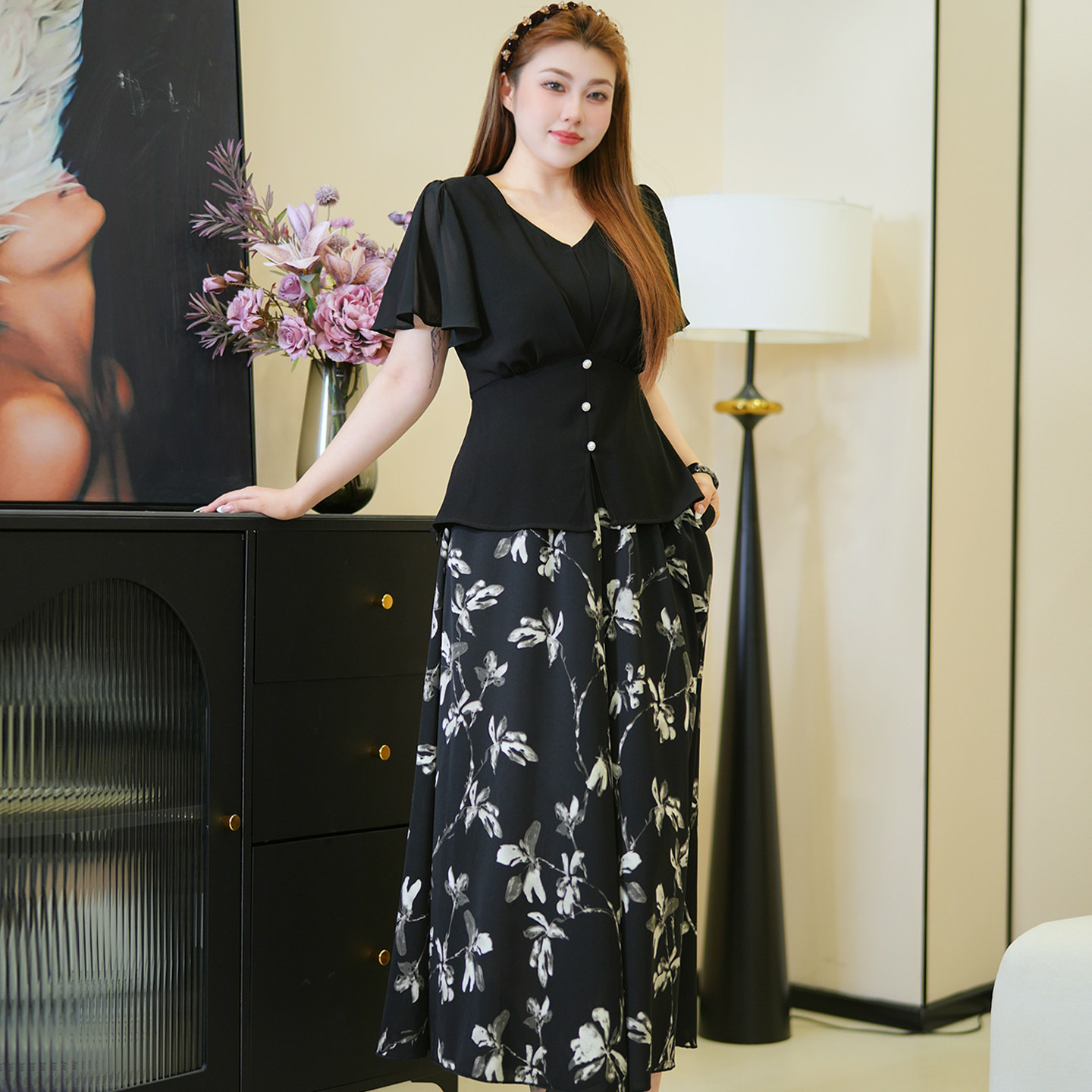 【阔腿裤】XYD71655凉爽透气印花薄款阔腿大摆裤裙遮肉高腰大码裤,女装/女士精品,大码裤装,淘宝优惠券,粉丝福利购,淘宝优惠卷