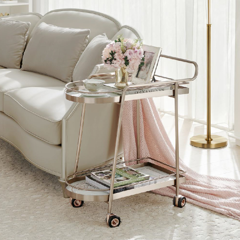 中古风收纳小f推车置物架家用可移动客厅零食车边几茶几收纳架子