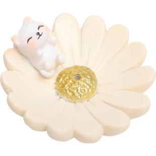 清新花朵线香底座香炉日式 创意家用室内沉香盘檀香线香托香插香座