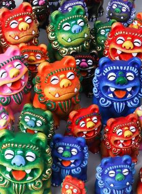 |狮圆圆中国风狮爷喜狮书桌家居摆件一对饰品国潮礼物