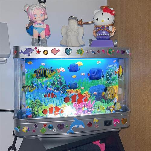 亚比亚文化YK古早LED造景迷你水族馆INS装饰灯台灯仿真鱼缸