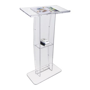 透明亚克力演讲台教会诵经台酒店迎宾台接待台水X晶发言台讲桌