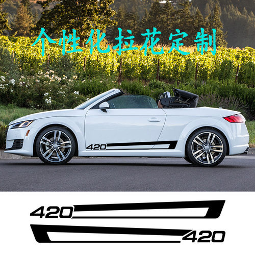 适用于奥迪TT MK1 MK2 MK3 8J 8N 8S 2014-2018车门贴纸拉花车贴