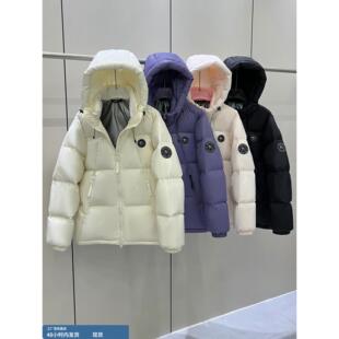 白色羽绒服女短款加厚2025新款休闲宽松连帽小个子面包服情侣外套