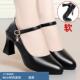 粗跟妈妈跳舞鞋 旗袍走秀专用高跟鞋 女不累脚真皮软底舒适软皮单鞋