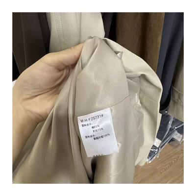 single单品韩系大牌立领天丝风衣外套女英伦风宽松显瘦大衣25731