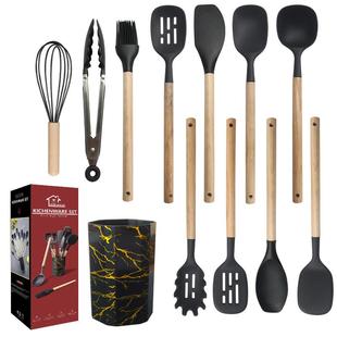 硅胶锅铲粘勺12件套锅食品级硅胶铲耐温家用硅胶厨具不刀汤具套装