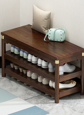 换鞋凳家用门口鞋架鞋柜实木进门可坐凳一体入户长条凳试穿鞋凳子