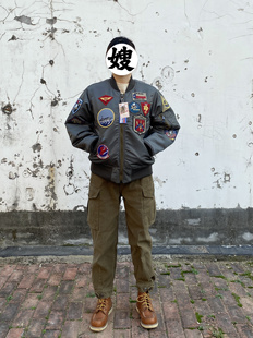 东大院壮志凌云双面呢重磅飞行夹克