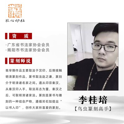 李桂培篆刻定制手工刻章鸟虫篆印风寿H山石闲章书画国展姓名印章