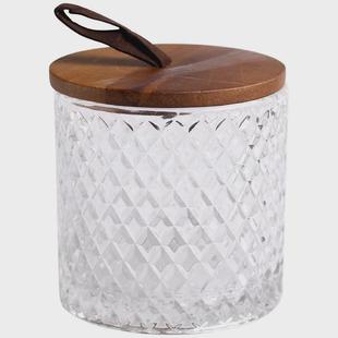 7L欧式 玻璃密i封罐化妆棉收纳罐用桌面牙签罐棉签收纳盒防尘带盖